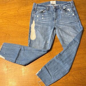 McGuire Denim Mid Rise Straight Leg Cropped Jeans